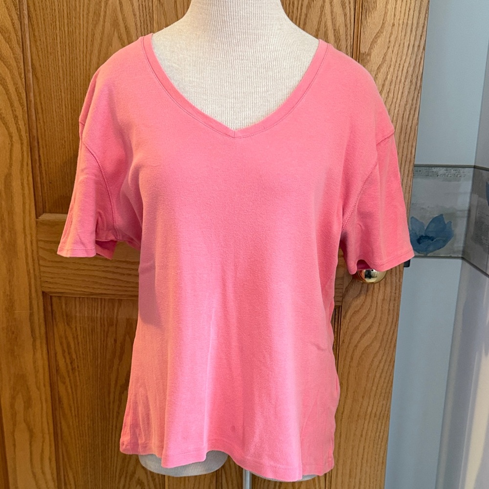 Coral V-Neck short sleeve Women's Top